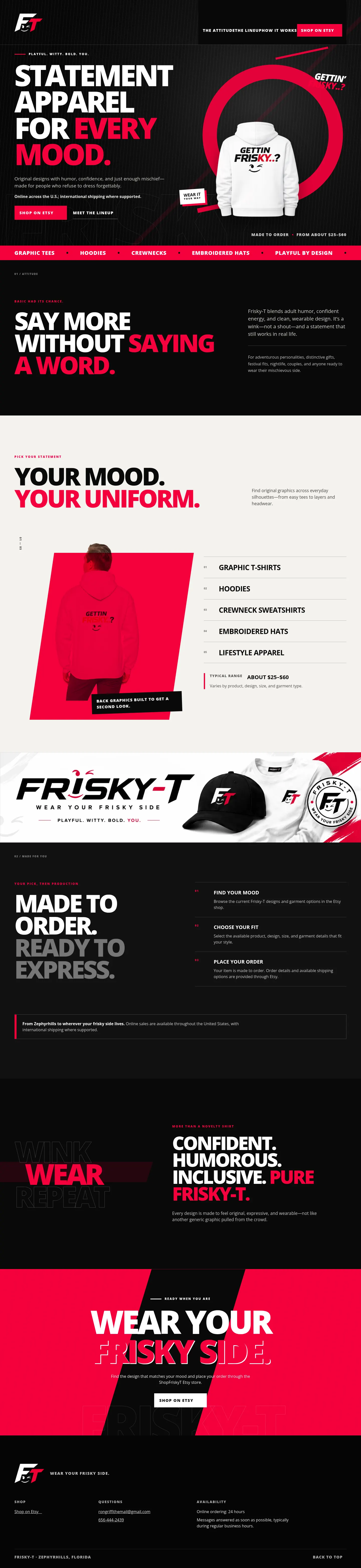 Frisky-T website preview